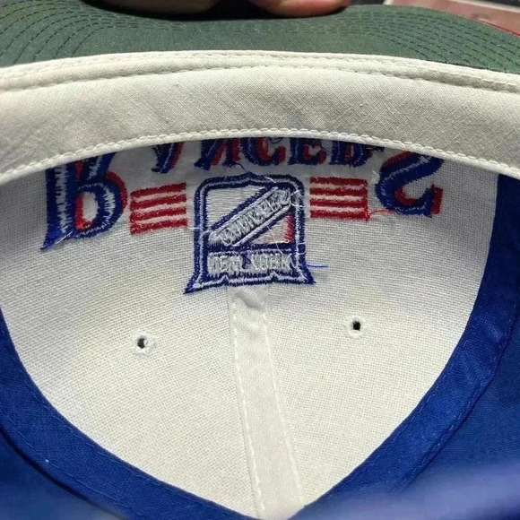 Vintage New York Rangers Ted Fletcher The Sideliner Snapback Hat Cap NHL Red Blu - Picture 7 of 8